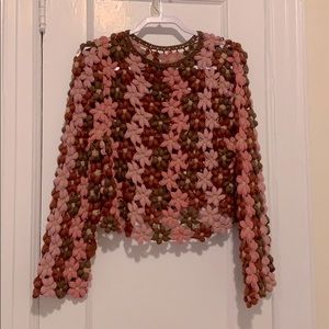 Zara crochet flower sweater, M